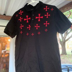 Neil Barrett Polo Shirt / red crosses/ size L